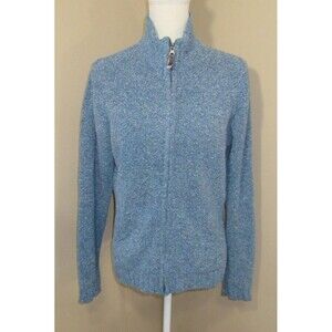 Y2K Columbia Sweater Womens XL Blue Fuzzy Full Zip Activewear Cardigan